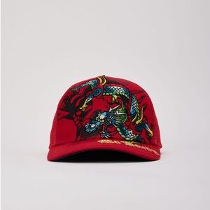 Ed Hardy Dragon Snapback Trucker Hat Red Style# EHH0001-38 NWT